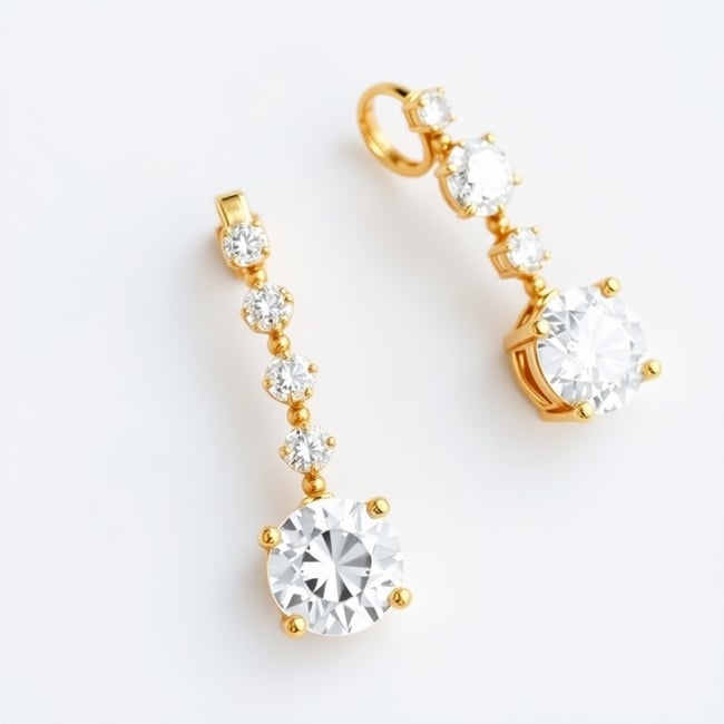 Elegant Gold and Diamond Earrings