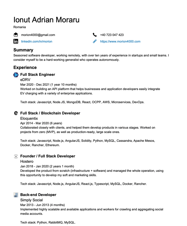 Resume preview thumbnail