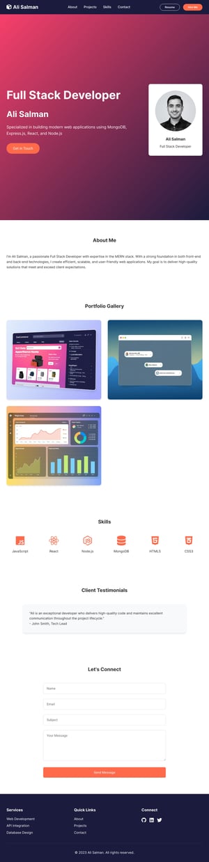 Ali Salman - Full Stack Developer