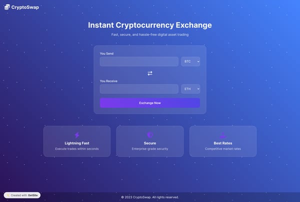 CryptoSwap - Fast & Secure Cryptocurrency Exchange
