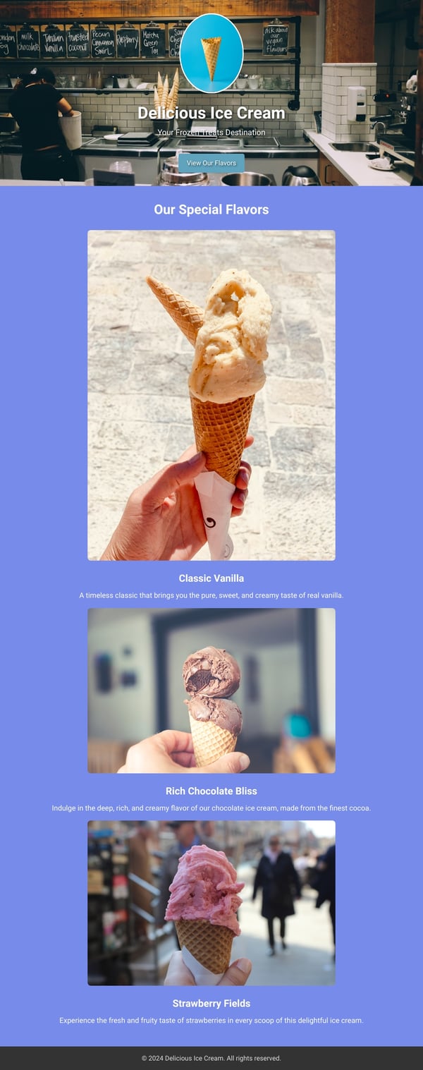 Delicious Ice Cream - Your Frozen Treats Destination