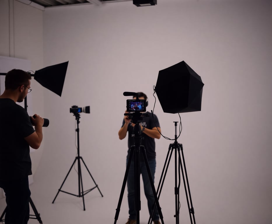 Professional photographer working in studio