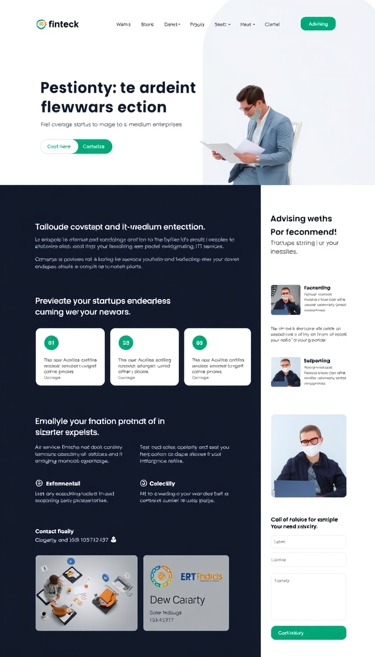 Startup Advisory Services Landing Page