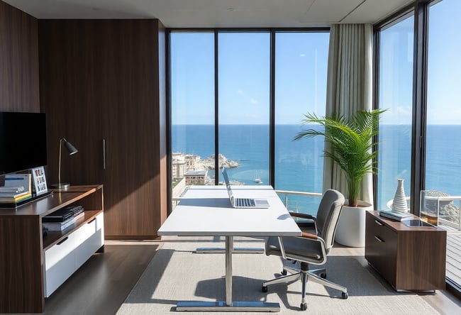 Bureau Moderne avec Vue sur Mer