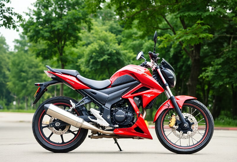 Red Sports Motorcycle for Rent