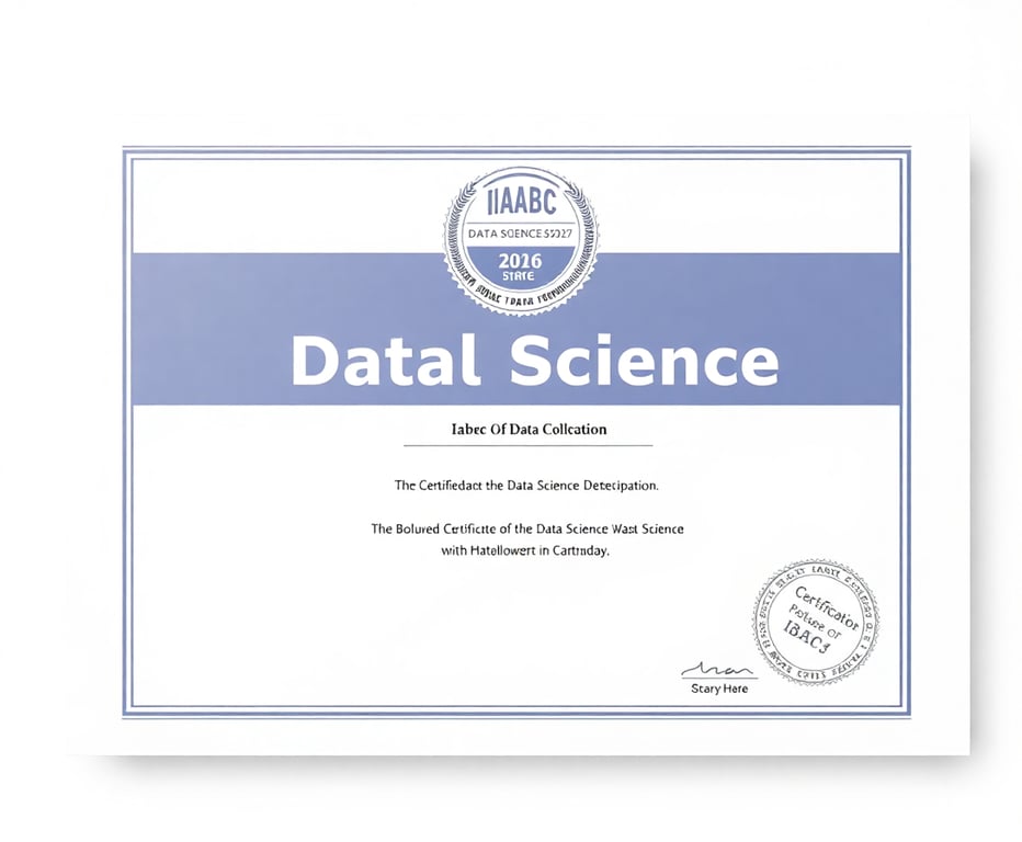IABAC Data Science certification badge and certificate with official seals and professional design