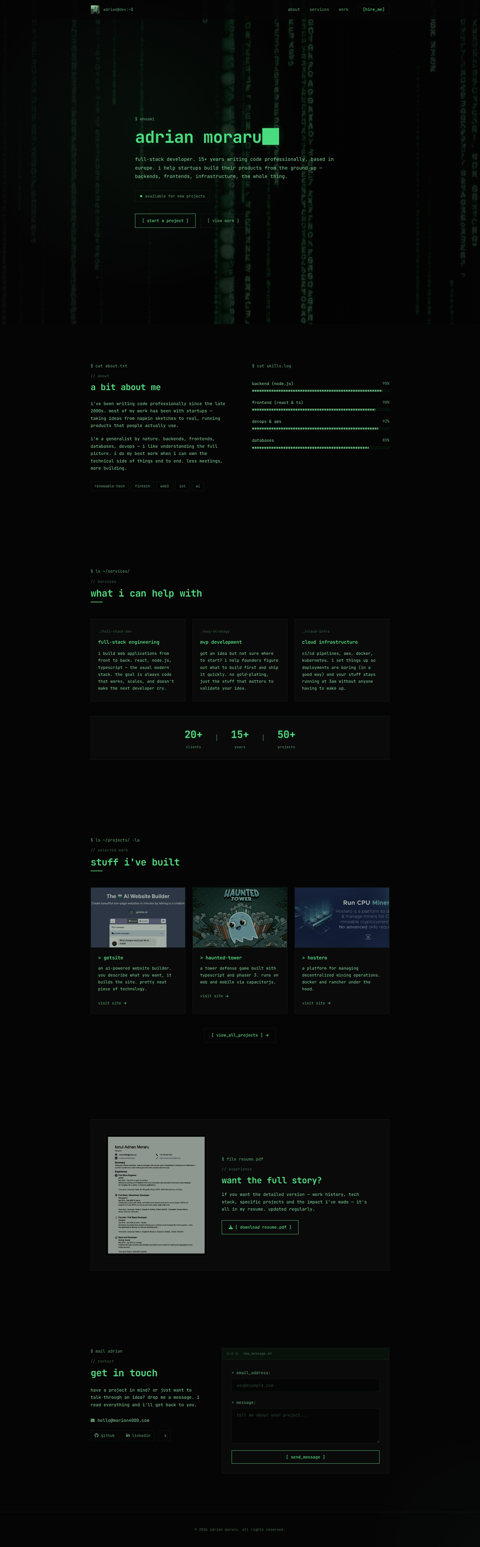 Adrian Moraru - Full Stack Developer (available for work)