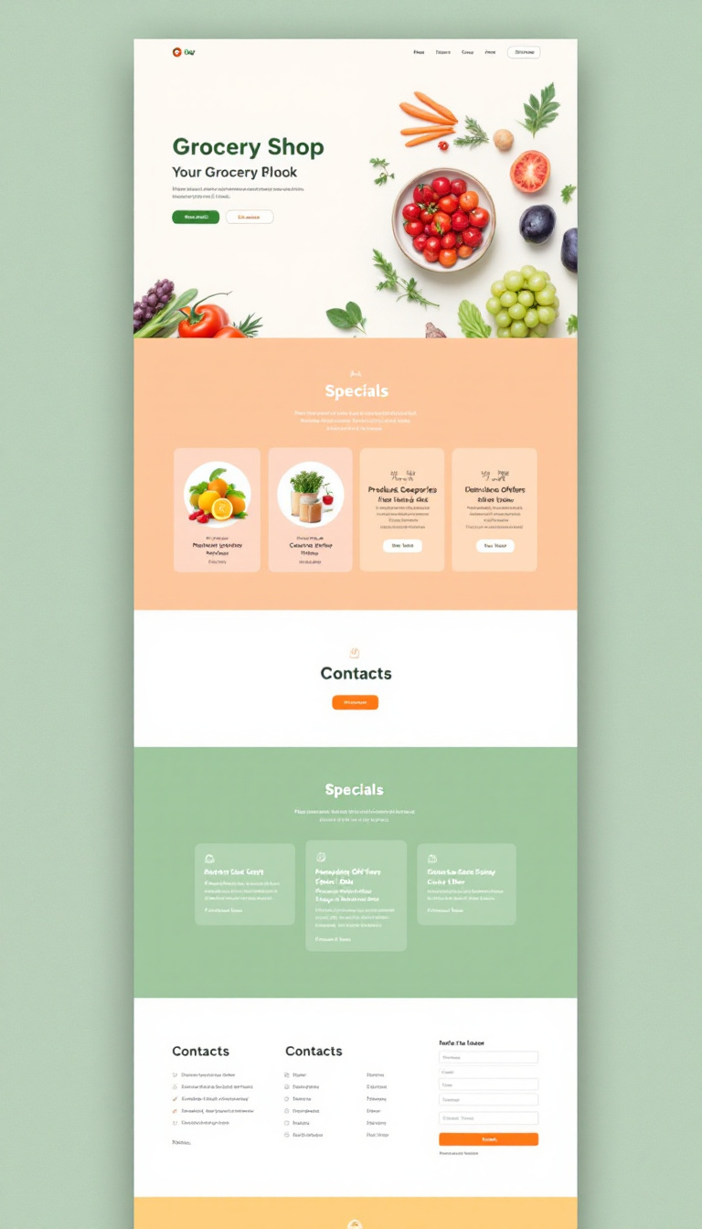 Grocery Shop One-Page Website Design