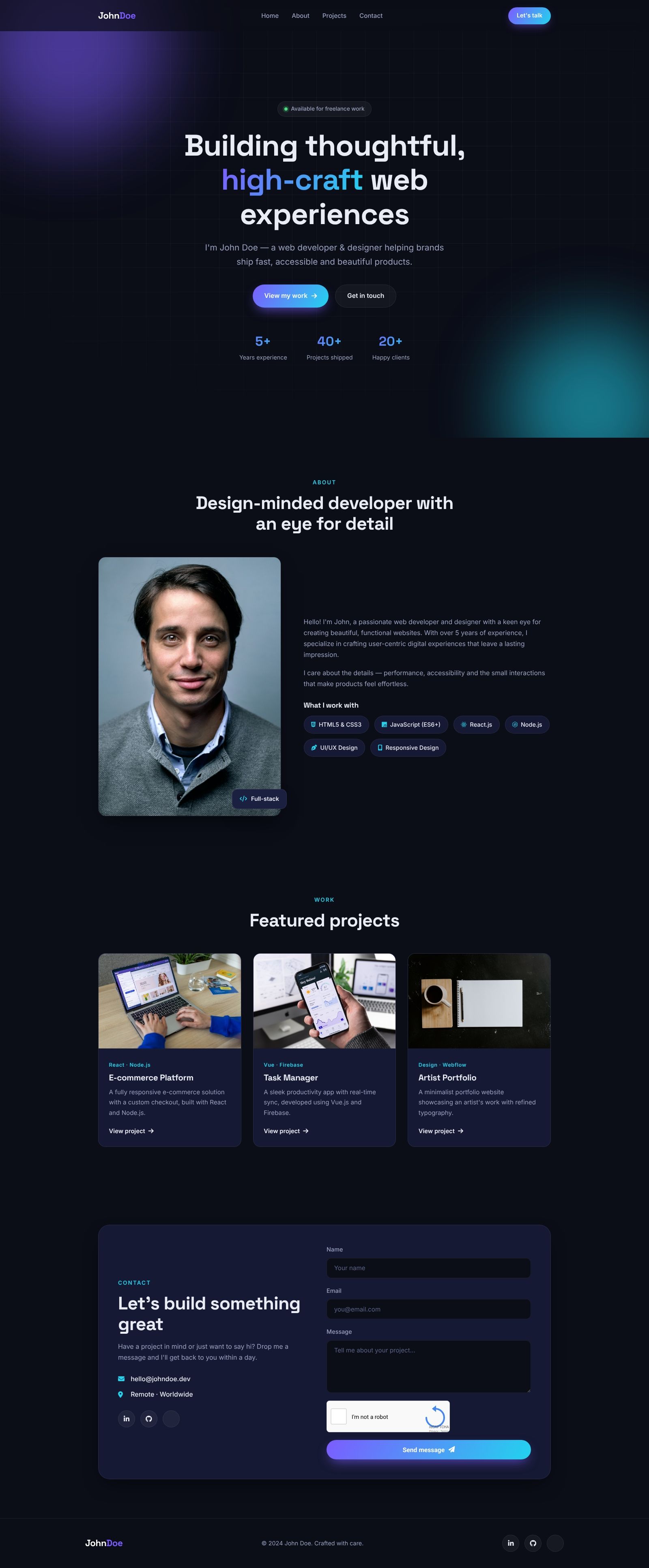 John Doe - Modern Portfolio