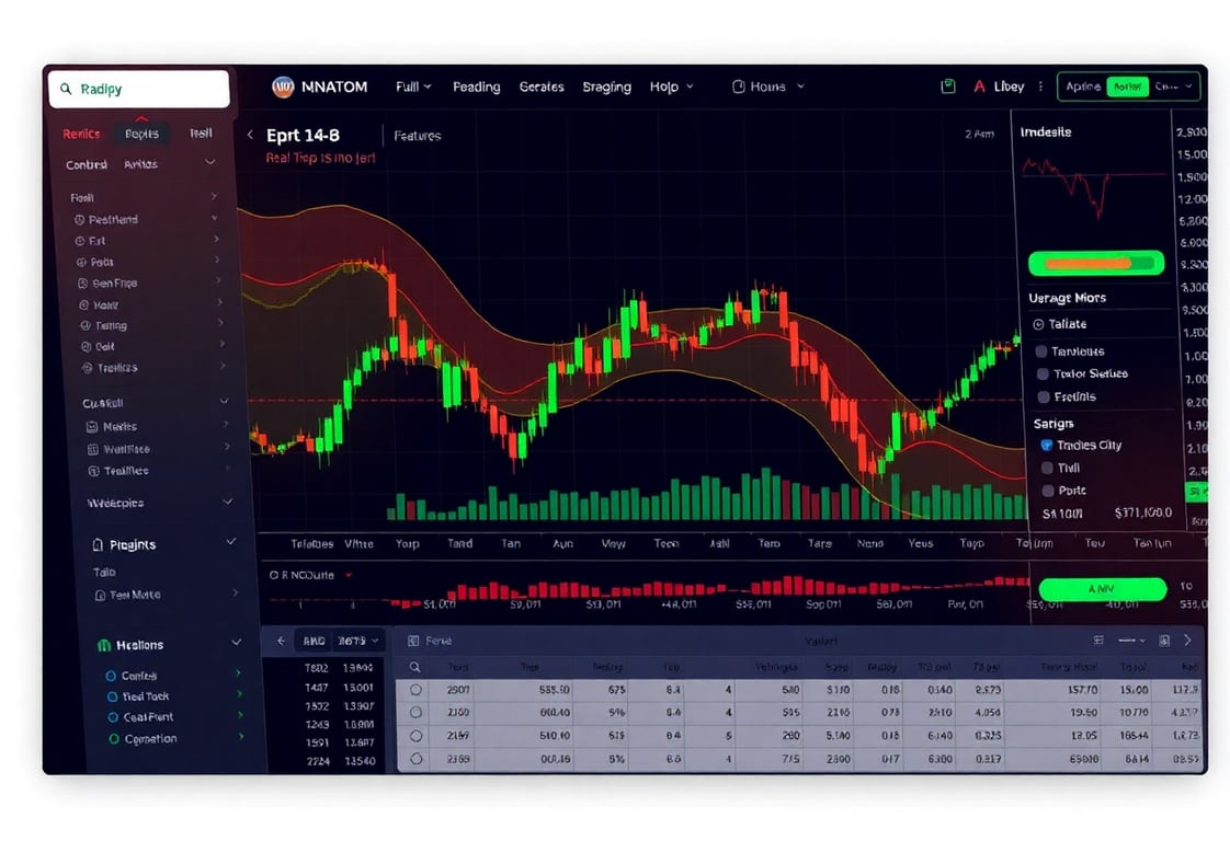 Trading platform interface showcasing advanced features and real-time market data