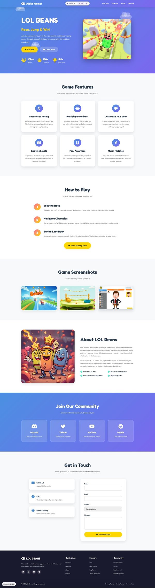 LOL Beans - Multiplayer Racing Game