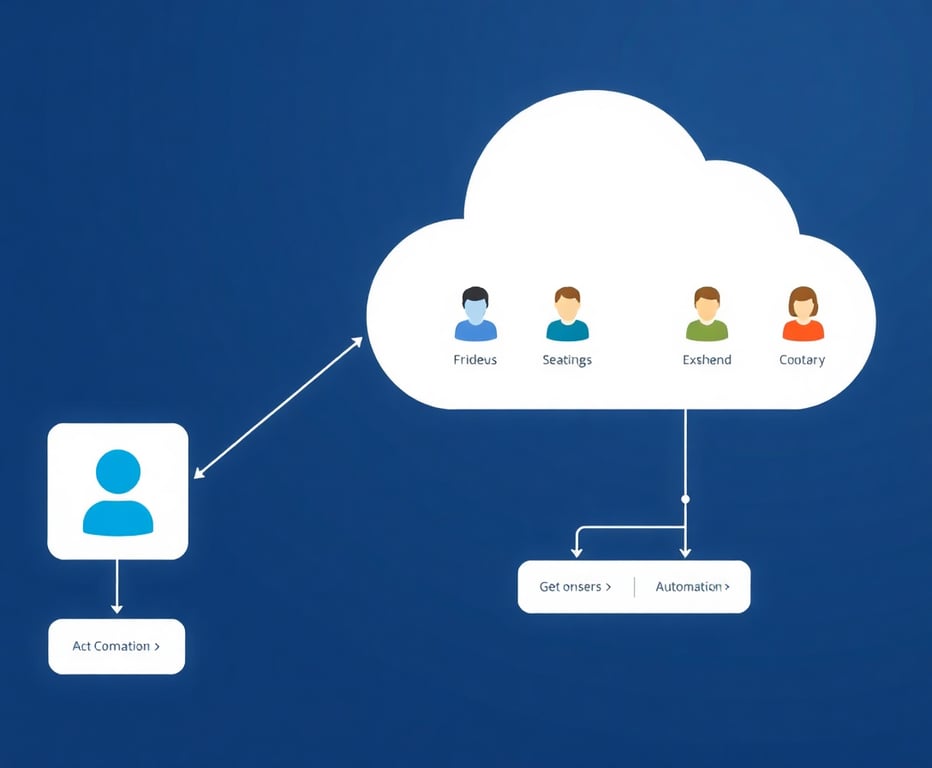 Cloud platform interface showing connected users and workflow automation