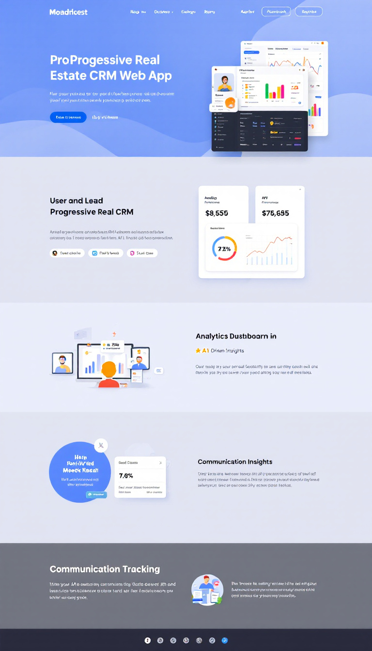 Progressive Real Estate CRM Web App Landing Page