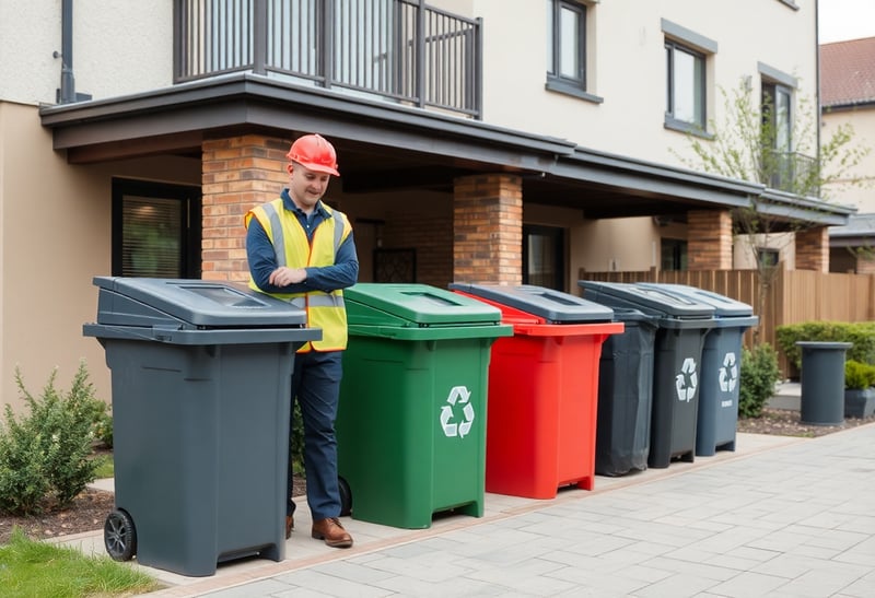 Waste Management Professional at Residential Recycling Bins