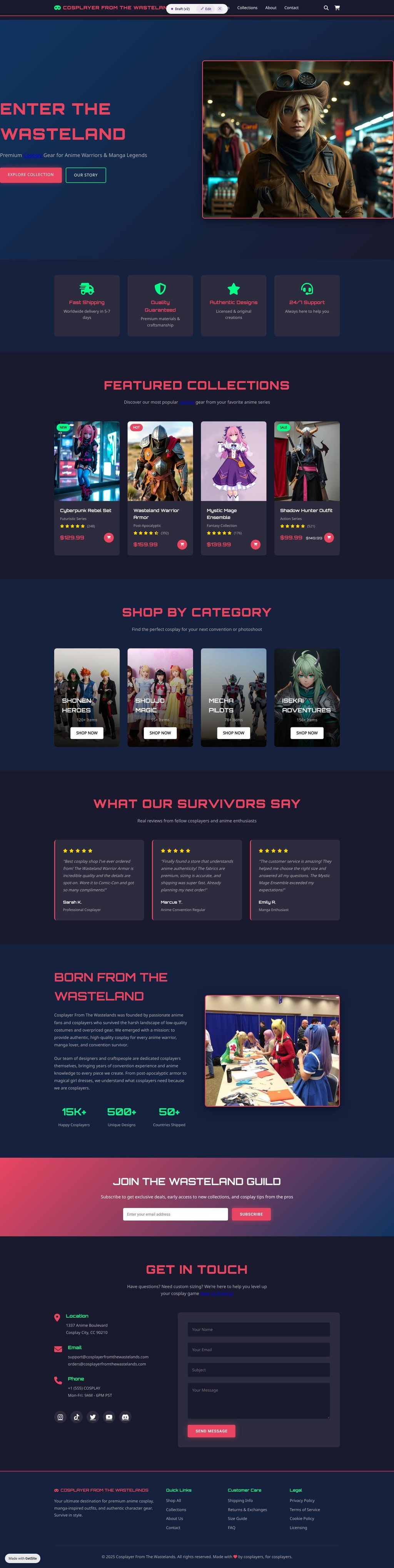 Cosplayer From The Wastelands - Premium Anime Cosplay Store