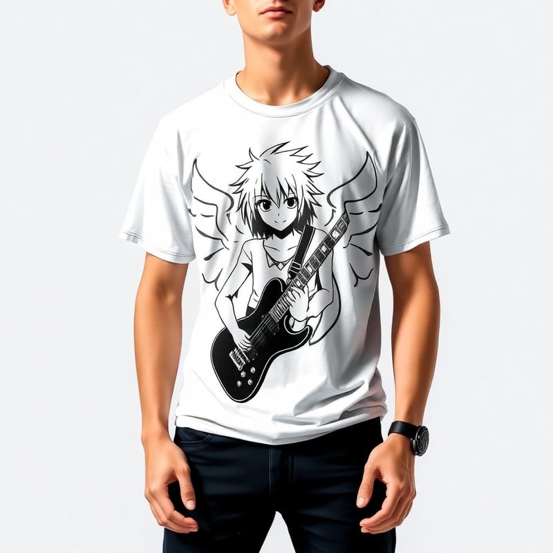 Camiseta Anime Rock Blanca