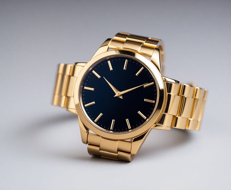 Elegant Blue Gold Watch