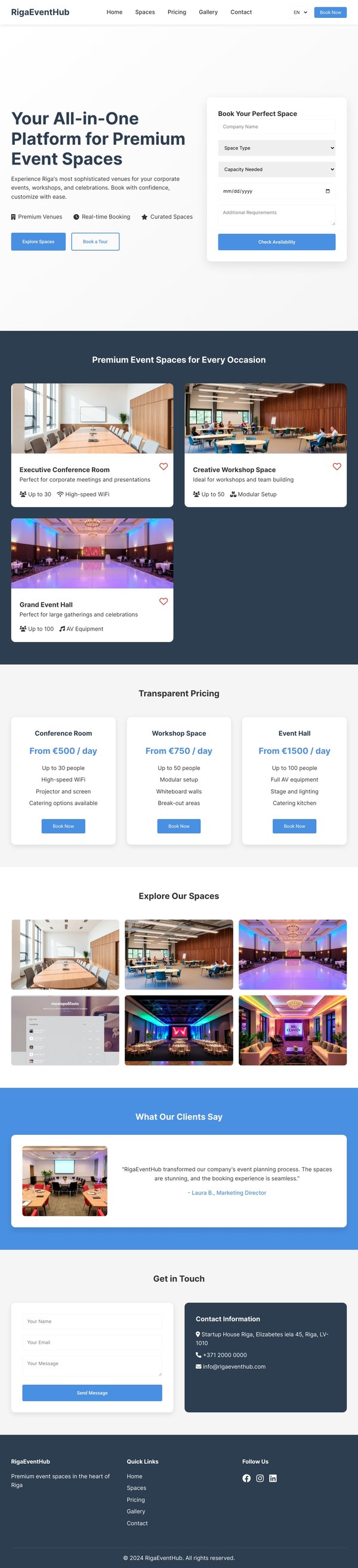 RigaEventHub - Premium Event Spaces