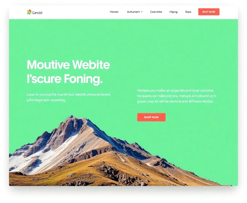 Responsive Mountain Peak Website Mockup