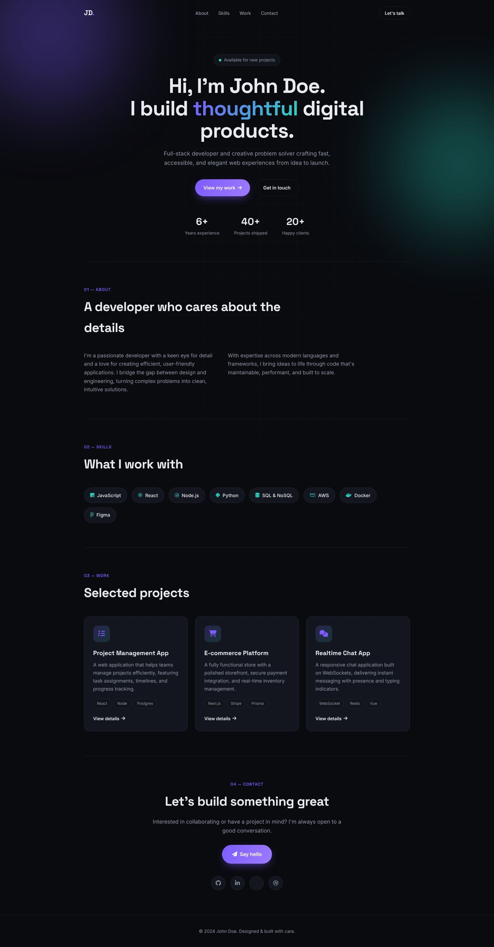 John Doe - Professional Portfolio