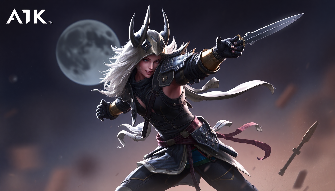 Arknights character Skadi in action pose