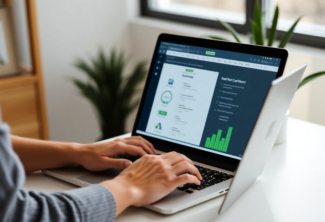 Person working on laptop earning money online with cashflow kickstart system