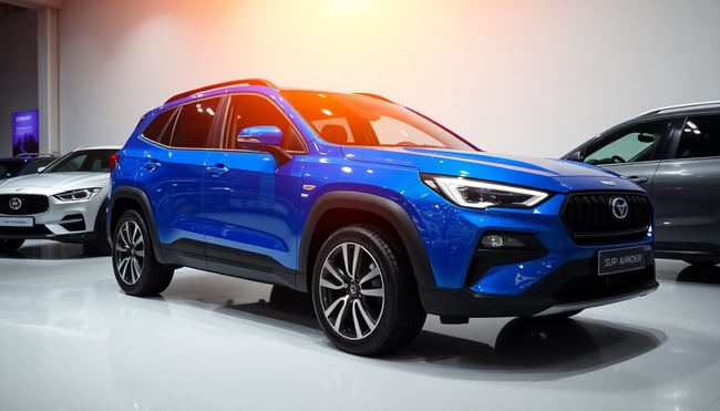 Exposição de SUV Azul