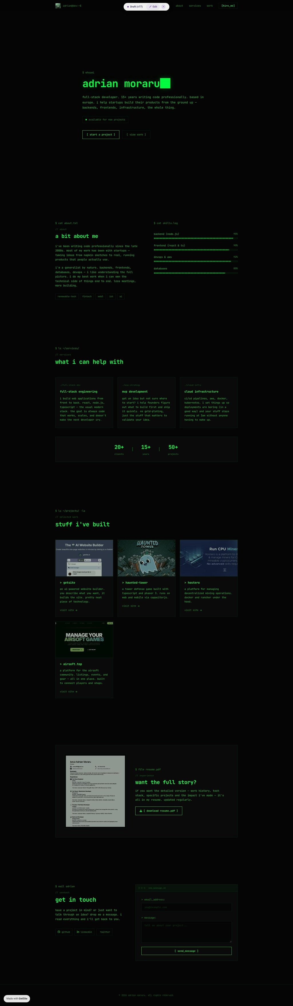 Adrian Moraru - Full Stack Developer (available for work)