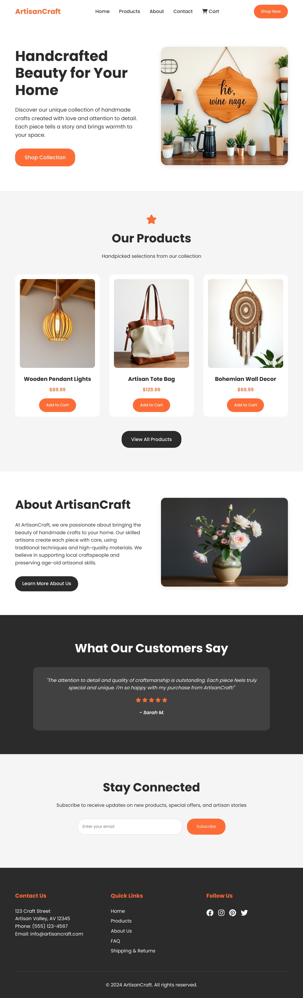 ArtisanCraft - Handmade Crafts & Decor