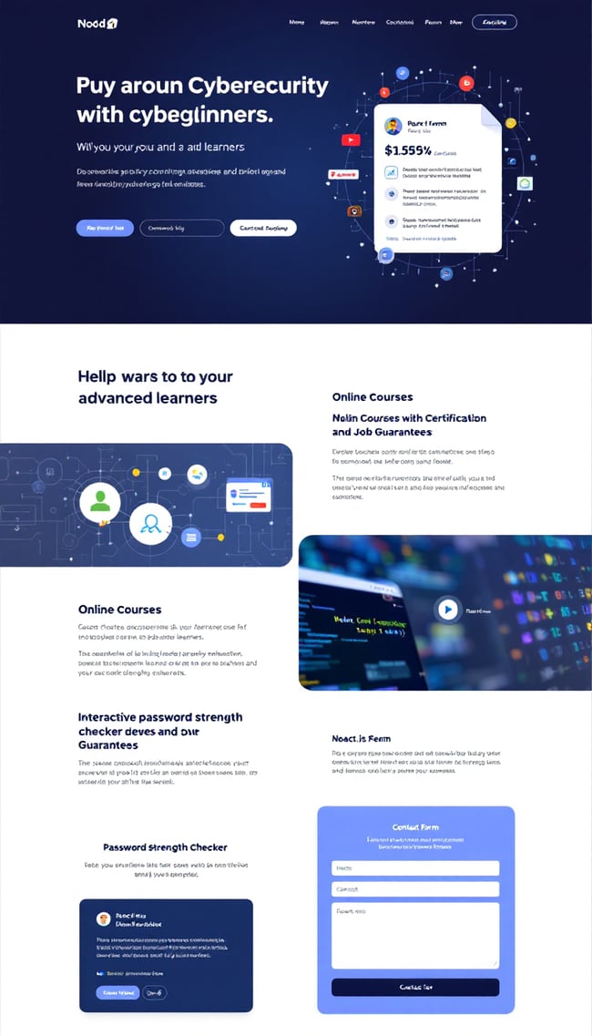 Cybersecurity Learning Hub: A Modern One-Page Website