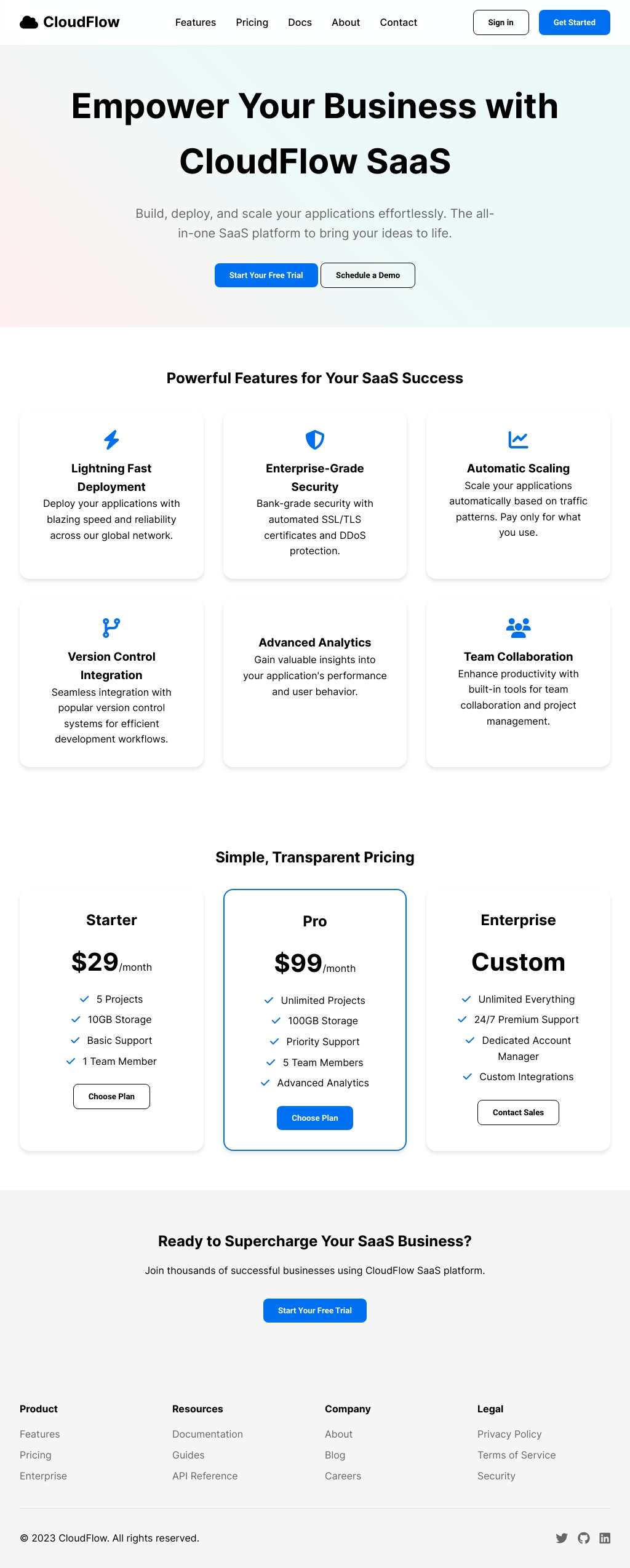 CloudFlow - Your Complete SaaS Platform