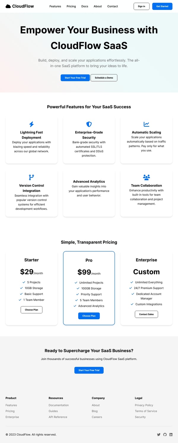 CloudFlow - Your Complete SaaS Platform