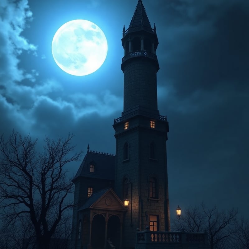 Moonlit Haunted Tower