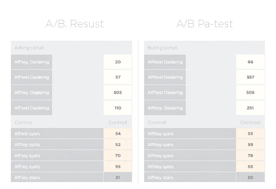 A/B test results comparing control and variant landing pages by Three Degrees Marketing