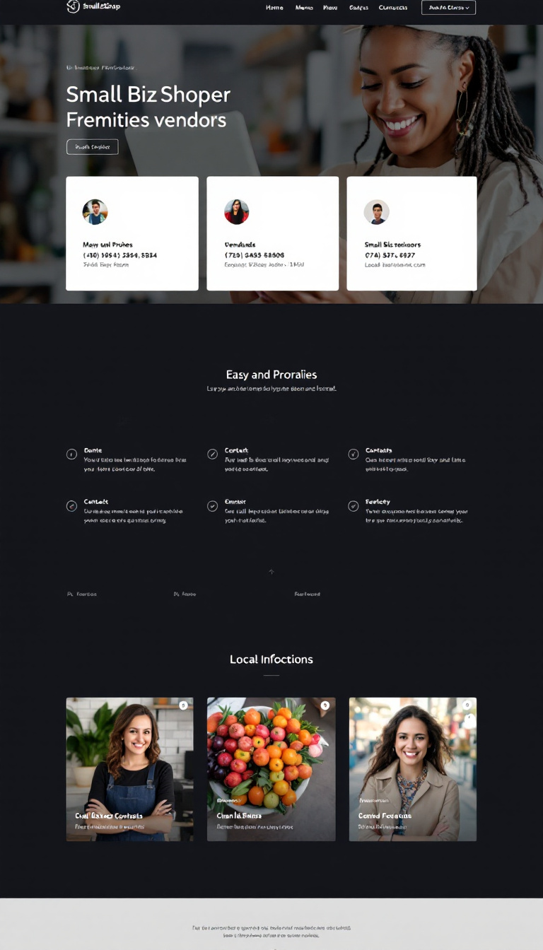SmallBizShop Vendor Showcase Webpage Design