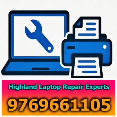 Laptop Printer Fix Experts Thane logo with yellow and red colors showing computer repair service
