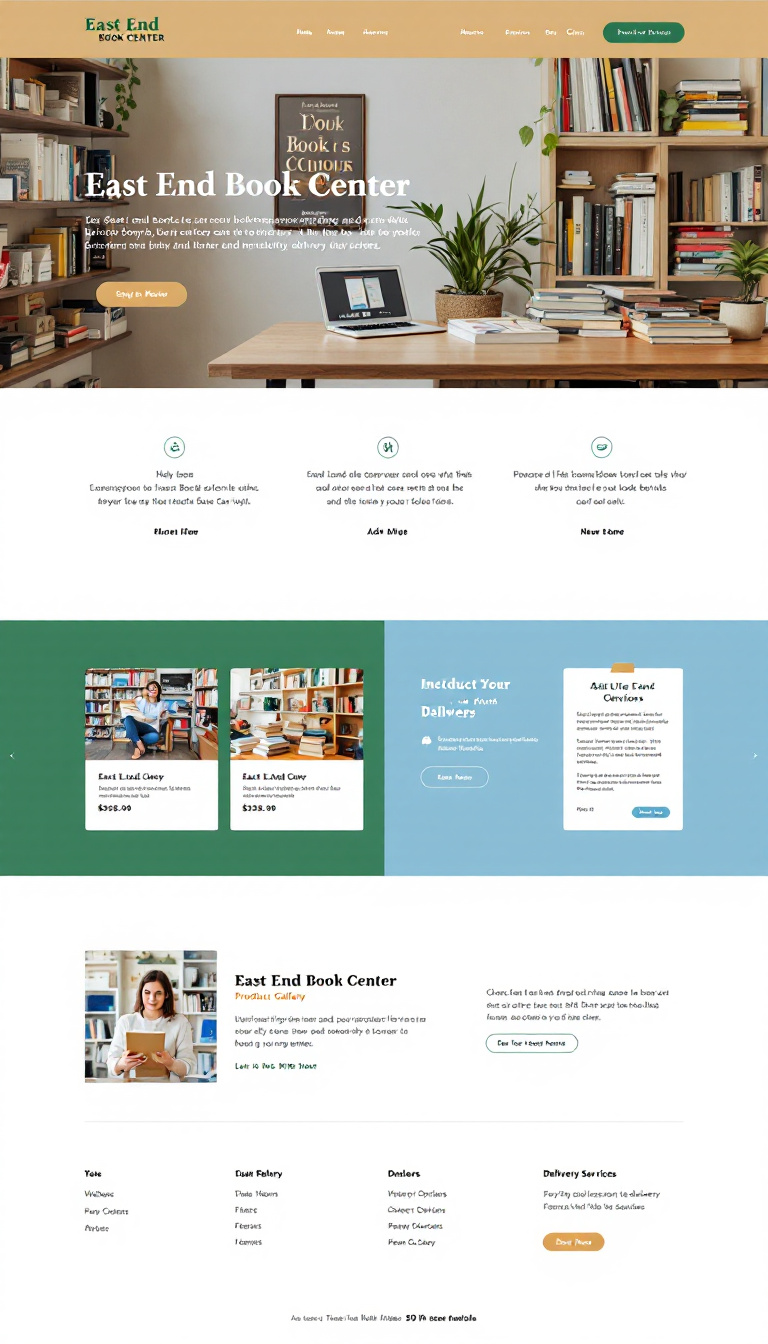 Modern One-Page Website Design for East End Book Center