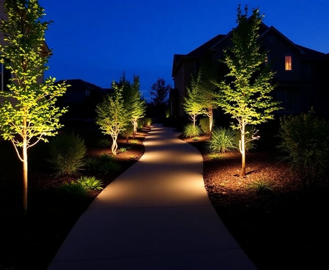 Illuminated Concrete Walkway