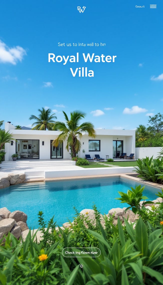 Royal Water Villa Booking Website Design