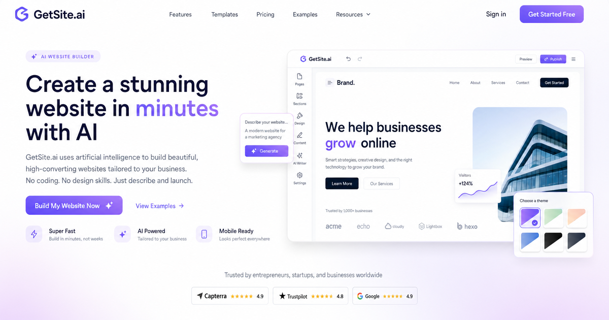 GetSite.ai is an AI website builder.