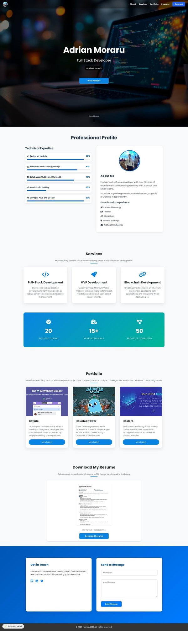 Adrian Moraru - Full Stack Developer (available for work)