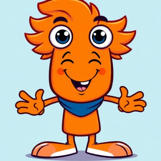 Cheerful Orange Mascot