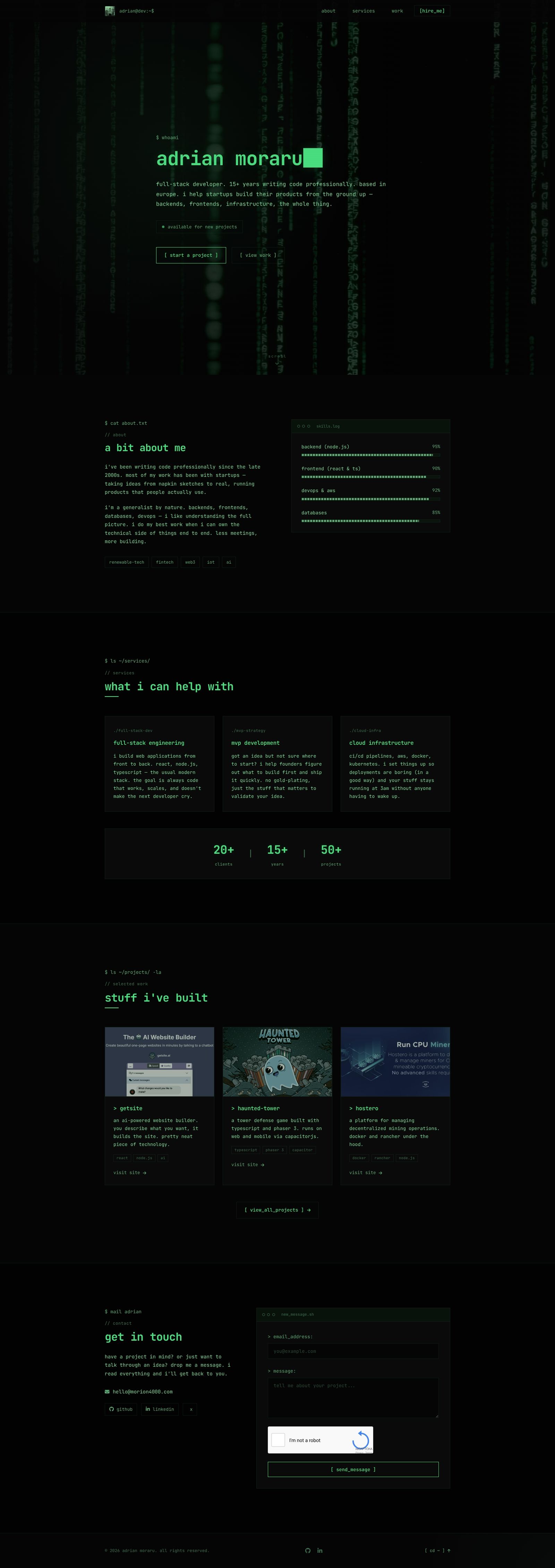 Adrian Moraru - Full Stack Developer (available for work)