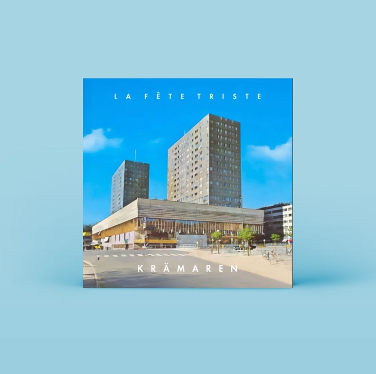 Red vinyl with vintage cityscape album cover