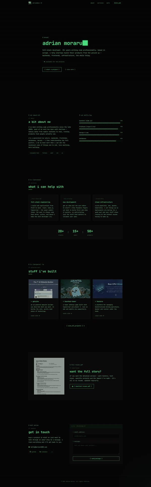 Adrian Moraru - Full Stack Developer (available for work)