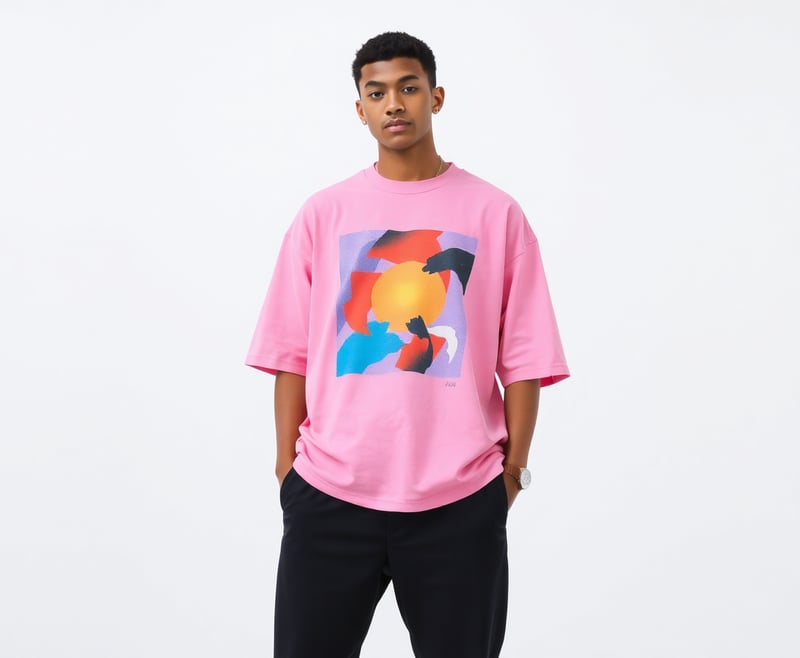 Abstract Unik Pink Tee