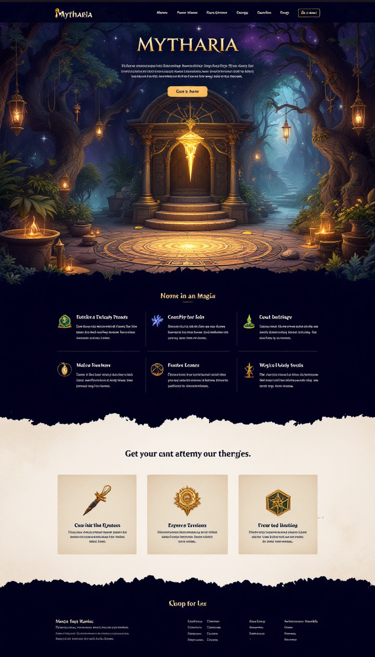 Mytharia Enchanted Marketplace Landing Page