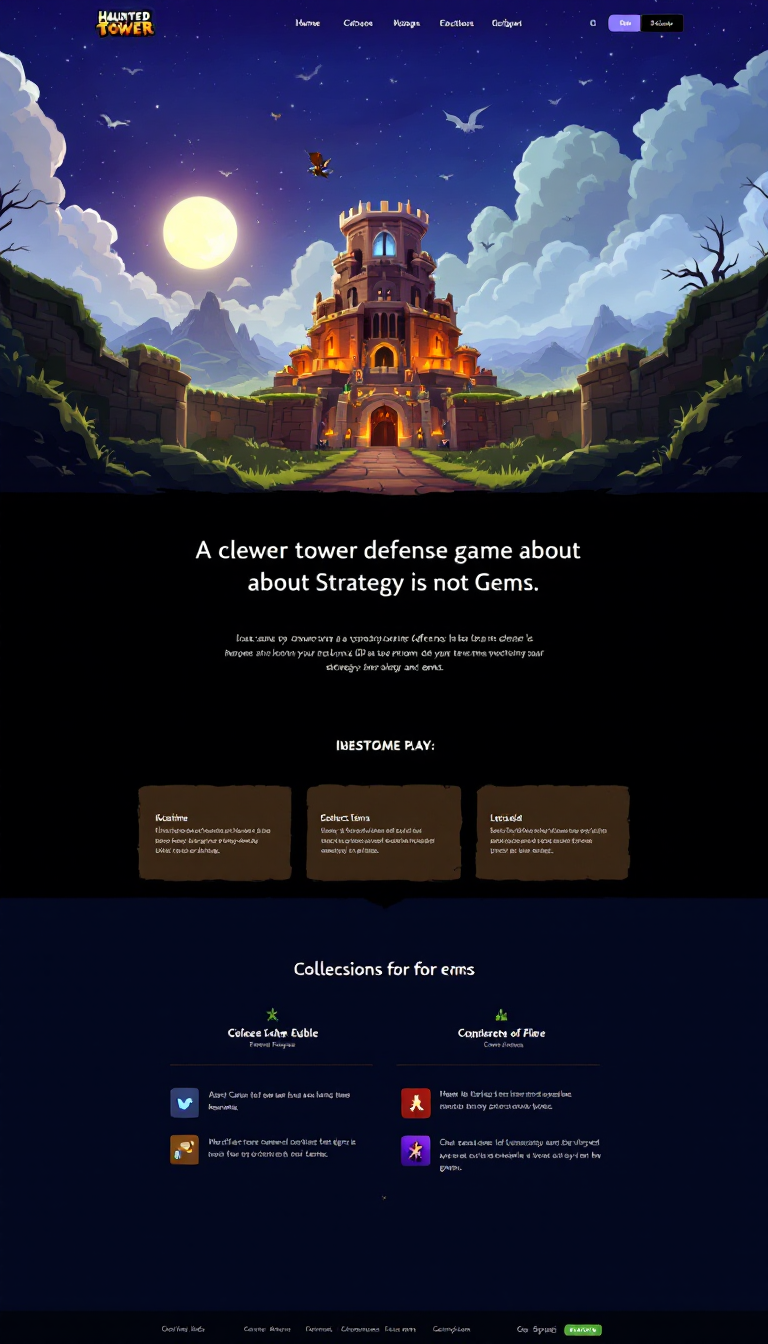 Haunted Tower Game Website Design