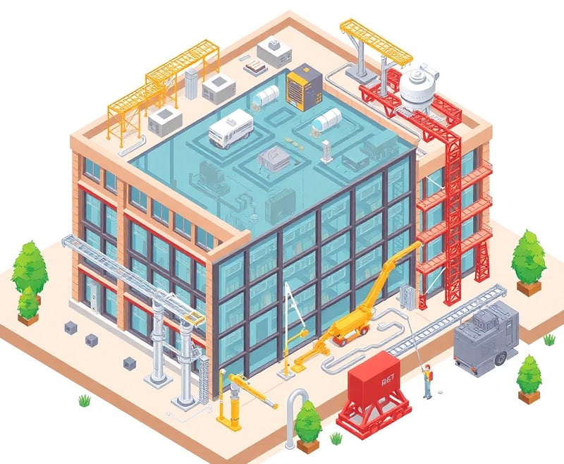 Isometric Engineering Infrastructure Illustration