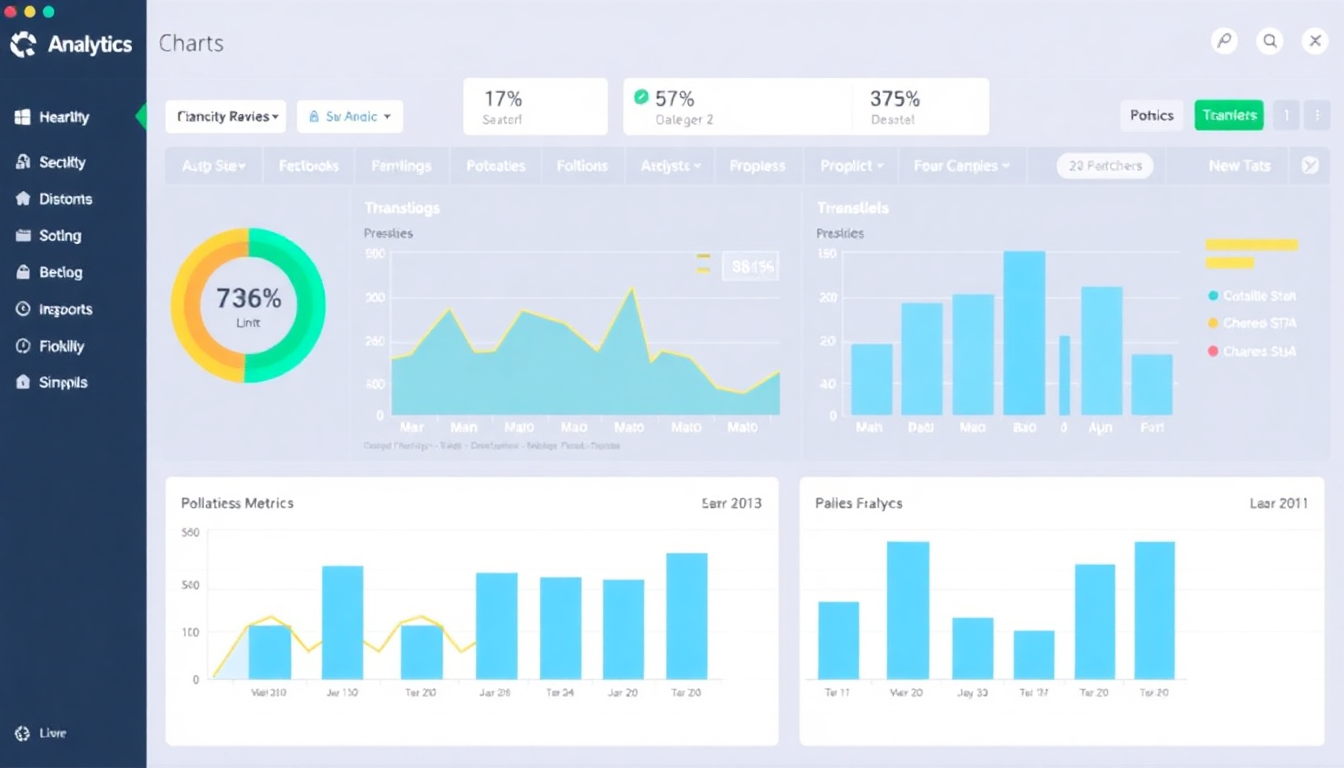 Analytics dashboard showing link performance metrics and charts